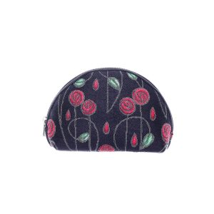 Make-up tasje – Simple Rose Black – Rozen – Zwarte achtergrond – Charles Rennie Mackintosh