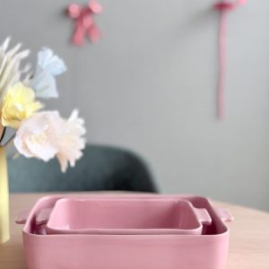 Roze ovenschaal – rechthoekig