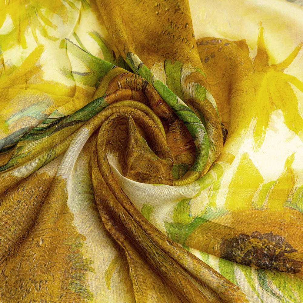 Sjaal – Sunflower – Zonnebloemen – Vincent van Gogh – 100% pure zijde – 180 x 52 cm - Afbeelding 4