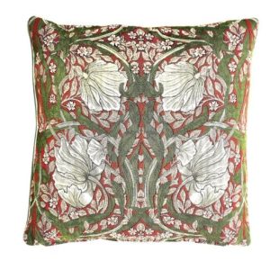 Kussenhoes – Kunst – Luxe gobelinstof – Pimpernel en Thyme – Rood – William Morris – 45 x 45 cm
